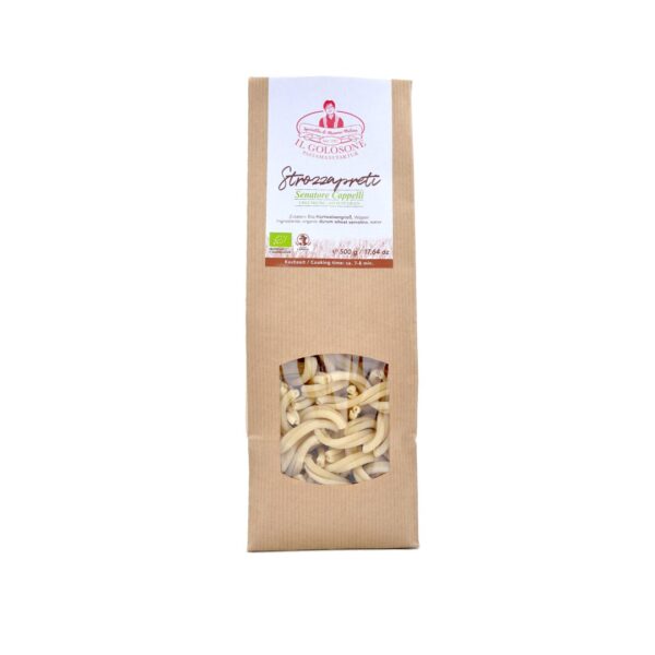 Hochwertige Bio-Pasta von Il Golosone mit frischer Semola, italienischer Kochtradition, glutenfrei, vegan und bio-zertifiziert.