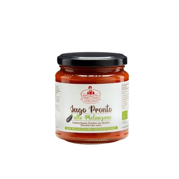 Hausgemachte Auberginen-Tomaten-Püree, biologisch, vegan, für mediterrane Küche - Il Golosone.