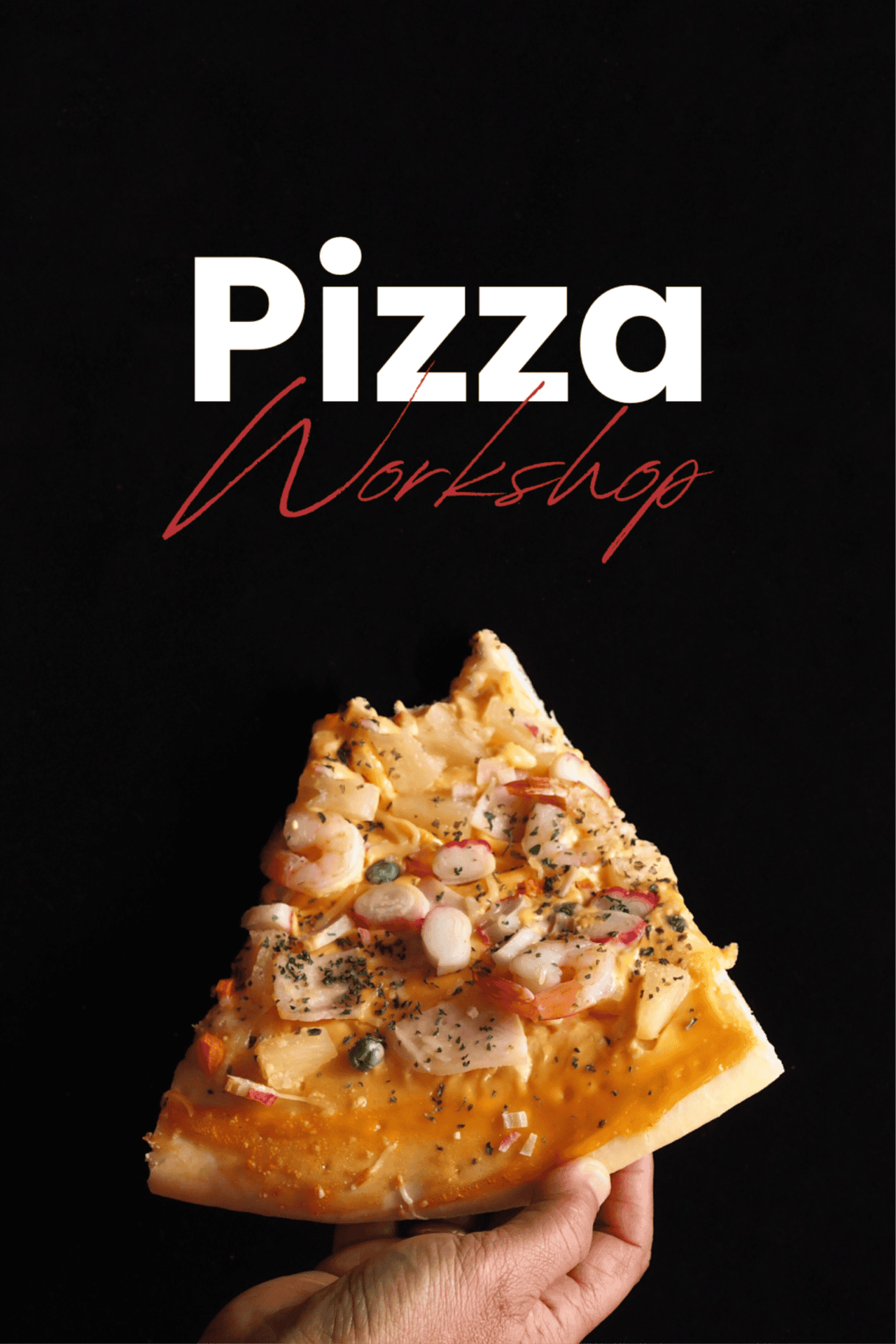 Knusprige Pizza mit Meeresfrüchten und frischen Zutaten, ideal für Pizzaworkshops und kulinarische Events.