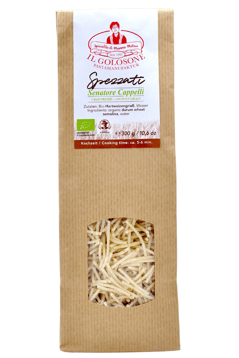 Feine italienische Pasta aus antikem Getreide, ideal für traditionelle Gerichte.